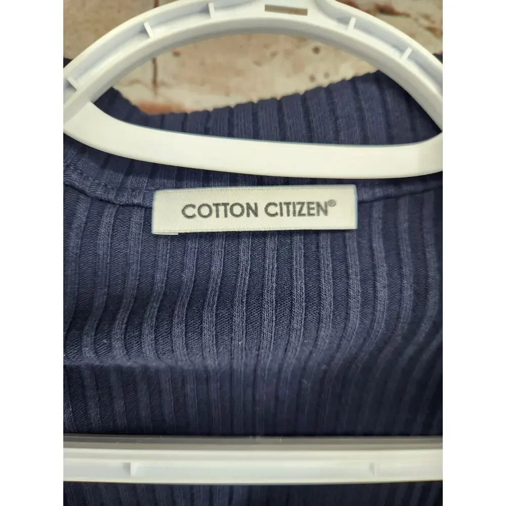 Cotton Citizen Fitted Dress Size Small NEW Blue Shirt Sleeve Polo Sweater Dress - Picture 2 of 3